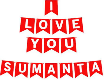 Midas Craft I Love You Sumanta Name Banner 03 Banner(10 ft, Pack of 1)
