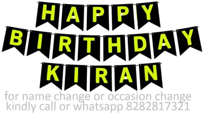 Midas Kraft Happy Birthday Kiran M Banner 02. Banner(10 ft, Pack of 1)