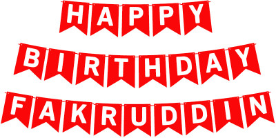 Midas Craft Happy Birthday Fakruddin_01. Pennant Banner(10 ft, Pack of 1)