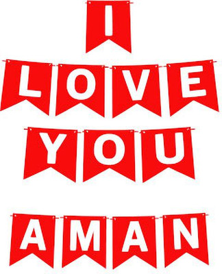 Midas Craft I Love You Aman Name Banner 03 Banner(10 ft, Pack of 1)