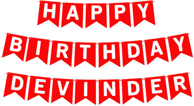 Midas Craft Happy Birthday Devinder_01. Pennant Banner(10 ft, Pack of 1)