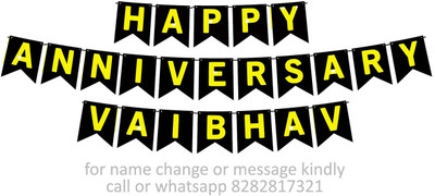 Midas Craft Happy Anniversary Vaibhav M Banner 08. Banner(10 ft, Pack of 1)