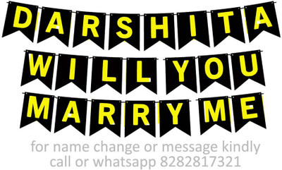 Midas Craft Marry Me Darshita Proposal M Banner 05. Banner(10 ft, Pack of 1)