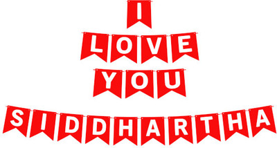 Midas Craft I Love You Siddhartha Name Banner 03 Banner(10 ft, Pack of 1)