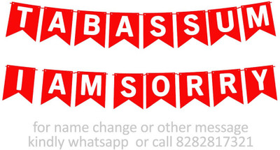 Midas Craft I am Sorry Tabassum M Banner 03. Banner(10 ft, Pack of 1)