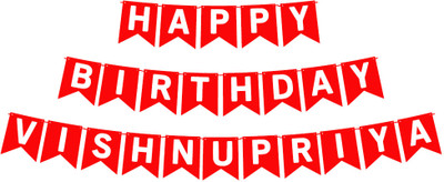 Midas Craft Happy Birthday Vishnupriya_01. Pennant Banner(10 ft, Pack of 1)