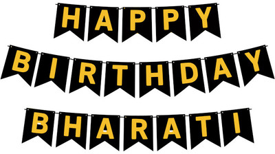 Midas Craft Happy Birthday Bharati M Banner 02. Banner(10 ft, Pack of 1)