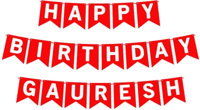Midas Craft Happy Birthday Gauresh_01. Pennant Banner(10 ft, Pack of 1)