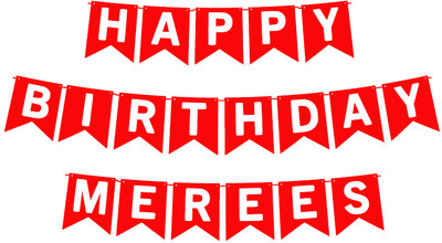 Midas Craft Happy Birthday Merees_01. Pennant Banner(10 ft, Pack of 1)