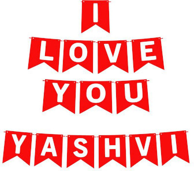 Midas Craft I Love You Yashvi Name Banner 03 Banner(10 ft, Pack of 1)