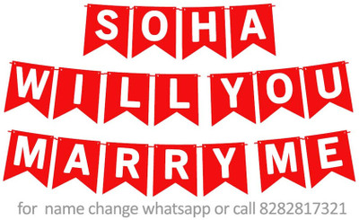 Midas Craft Will You Marry Me Soha Proposal M Banner 0F. Banner(10 ft, Pack of 1)