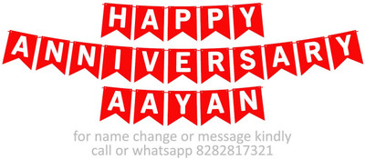 Midas Craft Happy Anniversary Aayan M Banner 08. Banner(10 ft, Pack of 1)