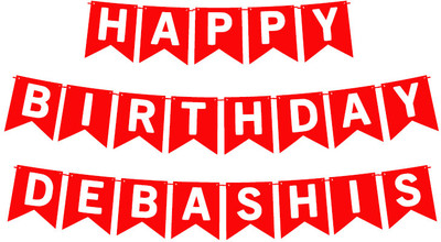 Midas Craft Happy Birthday Debashis_01. Pennant Banner(10 ft, Pack of 1)