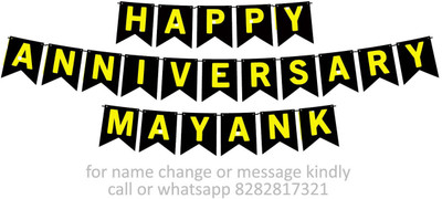 Midas Craft Happy Anniversary Mayank M Banner 08. Banner(10 ft, Pack of 1)