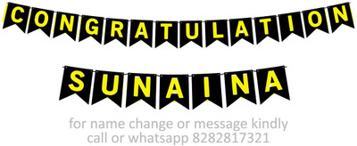 Midas Craft Congratulations Sunaina M Banner 07. Banner(10 ft, Pack of 1)