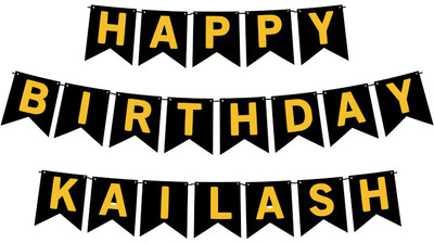 Midas Craft Happy Birthday Kailash M Banner 02. Banner(10 ft, Pack of 1)