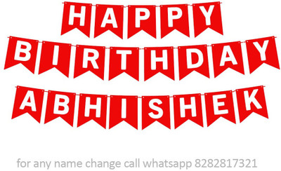 Midas Kraft Happy Birthday Abhishek M Banner 01. Banner(10 ft, Pack of 1)