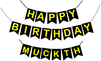 GIFTUATION Happy Birthday Muckth / Printed Birthday Banner for Boys & Girls Banner(5 ft, Pack of 1)
