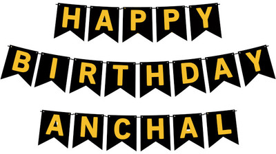 Midas Craft Happy Birthday Anchal M Banner 02. Banner(10 ft, Pack of 1)