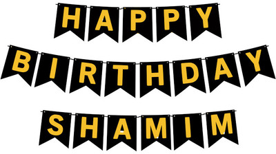 Midas Craft Happy Birthday Shamim M Banner 02. Banner(10 ft, Pack of 1)