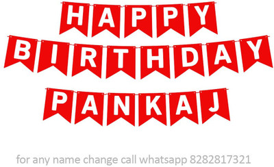 Midas Kraft Happy Birthday Pankaj M Banner 01. Banner(10 ft, Pack of 1)