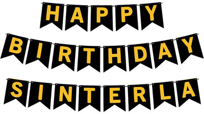 Midas Craft Happy Birthday Sinterla M Banner 02. Banner(10 ft, Pack of 1)