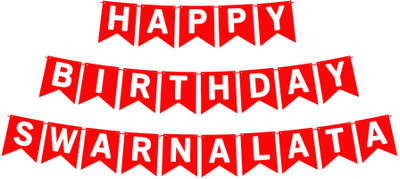 Midas Craft Happy Birthday Swarnalata_01. Pennant Banner(10 ft, Pack of 1)