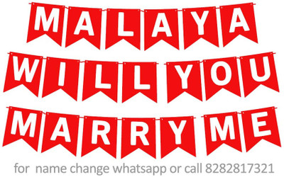 Midas Craft Will You Marry Me Malaya Proposal M Banner 0F. Banner(10 ft, Pack of 1)