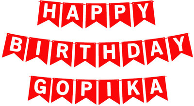 Midas Craft Happy Birthday Gopika_01. Pennant Banner(10 ft, Pack of 1)