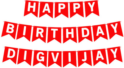 Midas Craft Happy Birthday Digvijay_01. Pennant Banner(10 ft, Pack of 1)