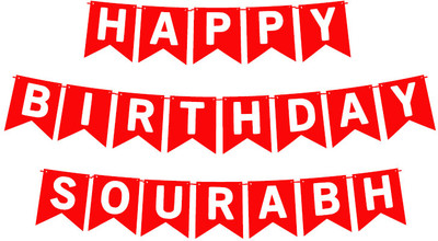 Midas Craft Happy Birthday Sourabh_01. Pennant Banner(10 ft, Pack of 1)