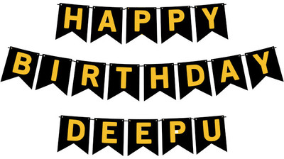 Midas Craft Happy Birthday Deepu M Banner 02. Banner(10 ft, Pack of 1)