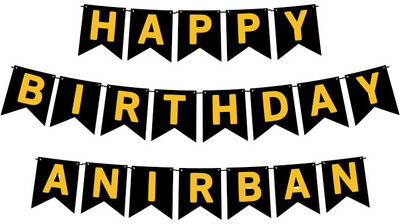 Midas Craft Happy Birthday Anirban M Banner 02. Banner(10 ft, Pack of 1)