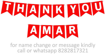 Midas Craft Thank You Amar M Banner 0d. Banner(10 ft, Pack of 1)