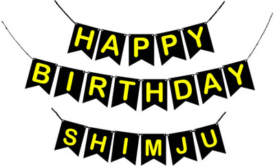 GIFTUATION Happy Birthday Shimju / Printed Birthday Banner for Boys & Girls Banner(5 ft, Pack of 1)