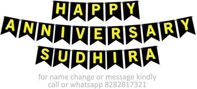 Midas Craft Happy Anniversary Sudhira M Banner 08. Banner(10 ft, Pack of 1)
