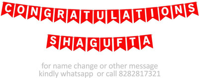 Midas Craft Congratulations Shagufta M Banner 07. Banner(10 ft, Pack of 1)