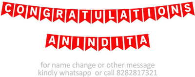 Midas Craft Congratulations Anindita M Banner 07. Banner(10 ft, Pack of 1)