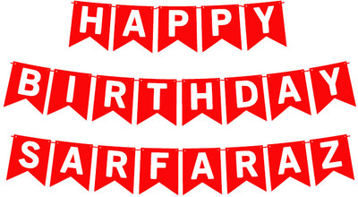 Midas Craft Happy Birthday Sarfaraz_01. Pennant Banner(10 ft, Pack of 1)
