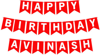 Midas Craft Happy Birthday Avinash_01. Pennant Banner(10 ft, Pack of 1)
