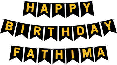Midas Craft Happy Birthday Fathima M Banner 02. Banner(10 ft, Pack of 1)