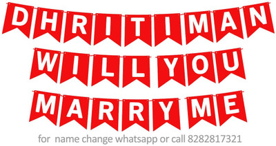 Midas Craft Will You Marry Me Dhritiman Proposal M Banner 0F. Banner(10 ft, Pack of 1)