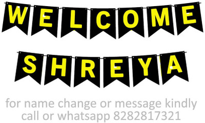 Midas Craft Welcome Shreya M Banner 10. Banner(10 ft, Pack of 1)