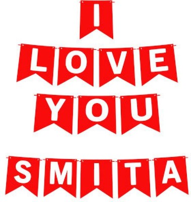 Midas Craft I Love You Smita Name Banner 03 Banner(10 ft, Pack of 1)