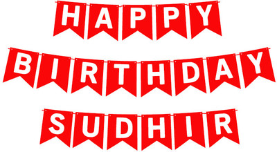 Midas Craft Happy Birthday Sudhir_01. Pennant Banner(10 ft, Pack of 1)