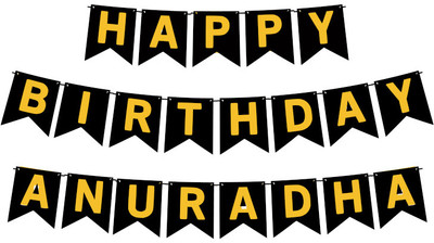 Midas Craft Happy Birthday Anuradha M Banner 02. Banner(10 ft, Pack of 1)
