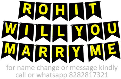 Midas Craft Marry Me Rohit Proposal M Banner 05. Banner(10 ft, Pack of 1)