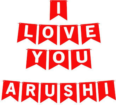 Midas Craft I Love You Arushi Name Banner 03 Banner(10 ft, Pack of 1)