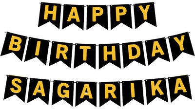 Midas Craft Happy Birthday Sagarika M Banner 02. Banner(10 ft, Pack of 1)