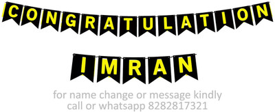 Midas Craft Congratulations Imran M Banner 07. Banner(10 ft, Pack of 1)